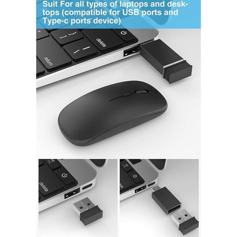 Chuột ko dây cổng USB và Type-C cho laptop và laptop táo