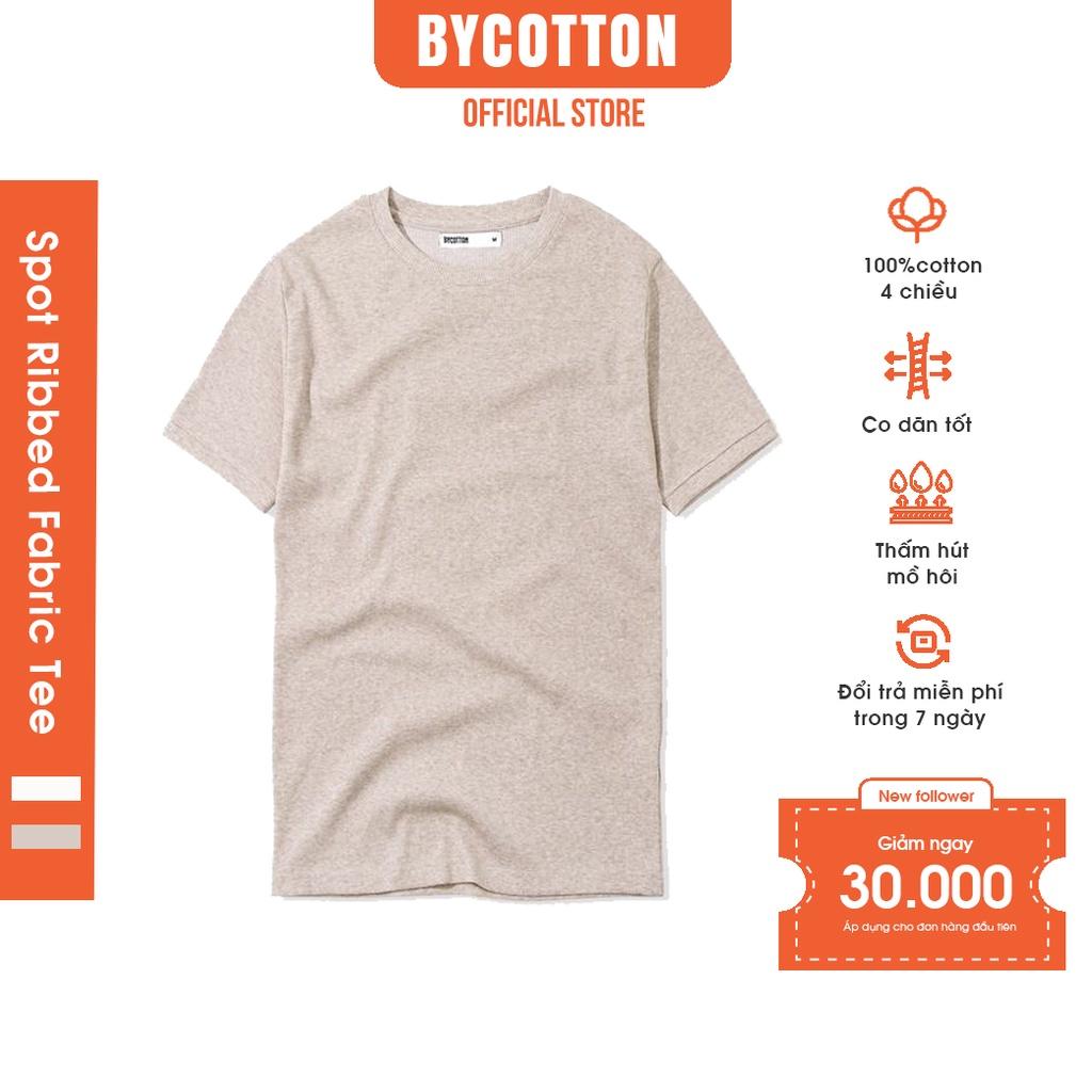 Áo Thun Gân Ngắn Tay Cổ Tròn Đốm Cà Phê Nhạt BY COTTON Spot Ribbed Fabric Tee