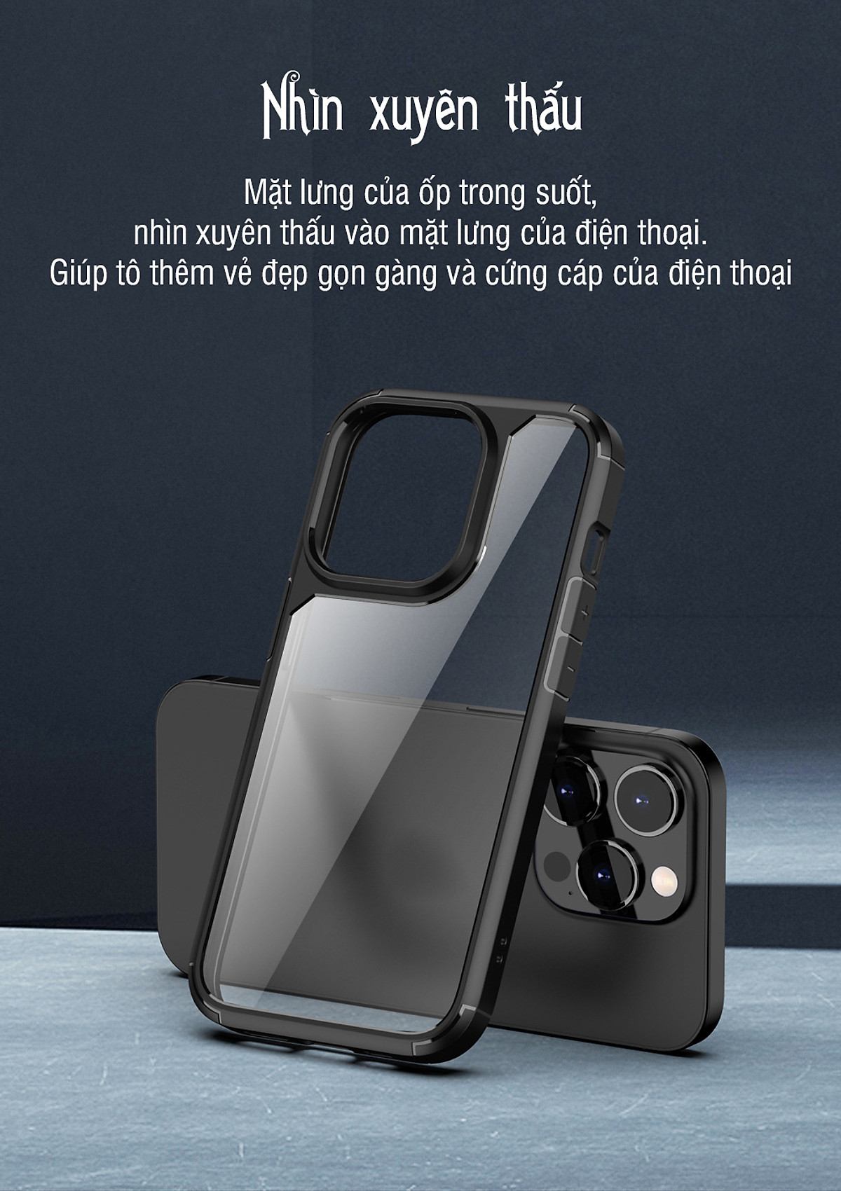 Ốp lưng trong viền tím dành cho iPhone 14 Pro Max / 14 / 14 Max / 14 Pro - Hàng chính hãng