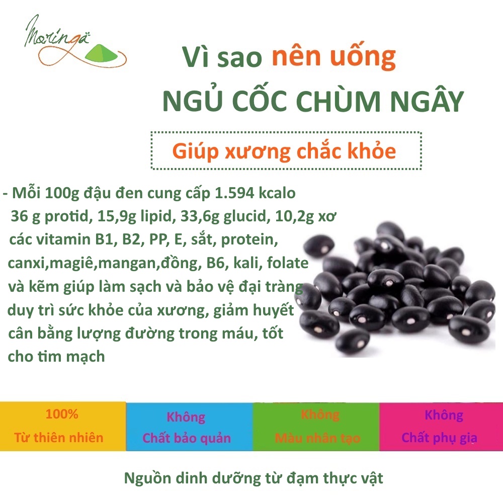 Bột Ngũ Cốc Chùm Ngây - Thực phẩm cung cấp dinh dưỡng cho mọi đối tượng, bổ sung caxi và đạm thực vật, tiện lợi cho bữa sáng và chắc bụng cho bữa tối giúp ngủ ngon