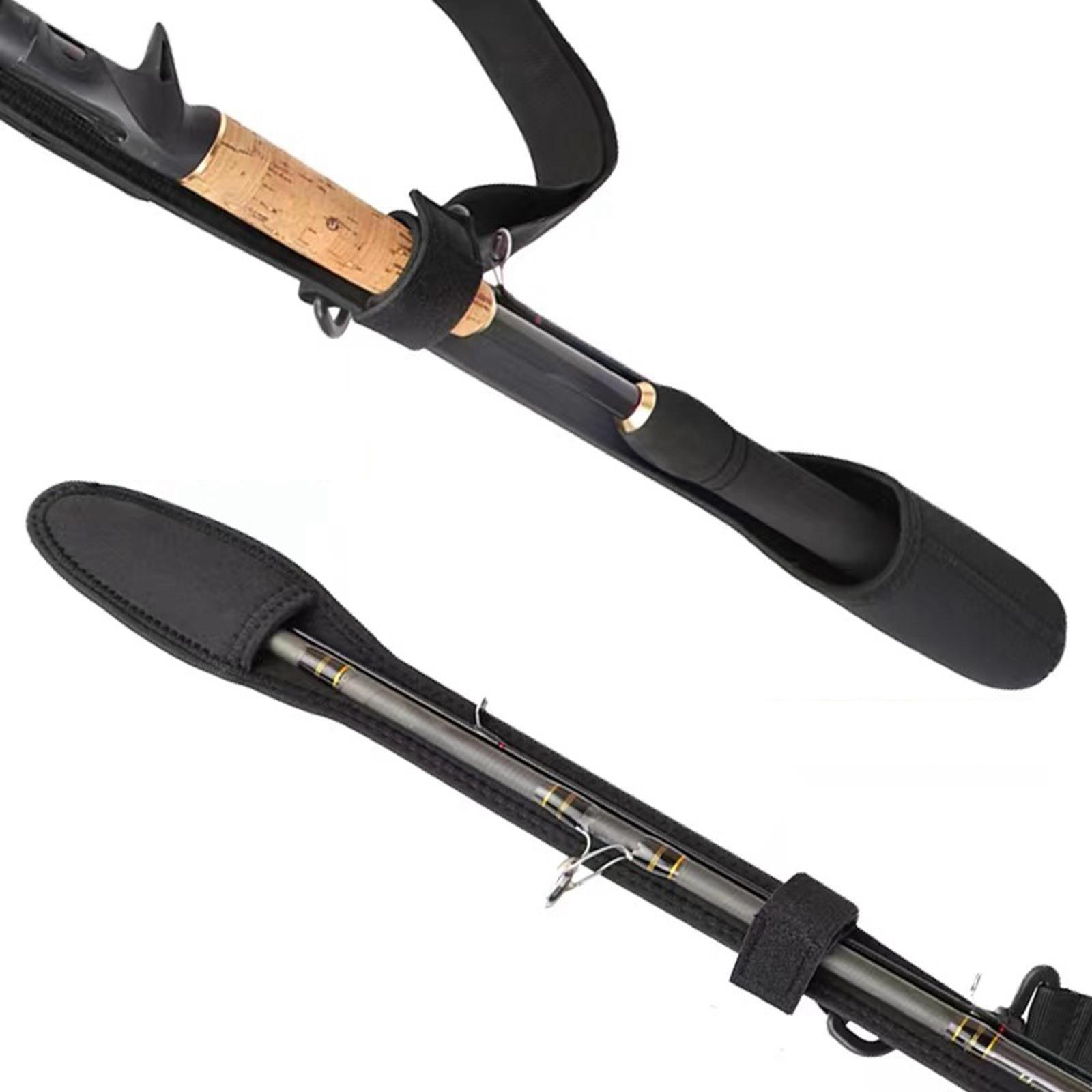 Portable Fishing Rod Shoulder Belt Polyester with Protective Case Adjustable Durable Fishing Pole Strap for Travel