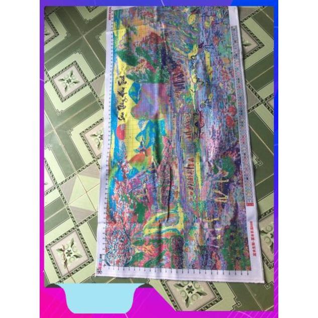 Tranh thêu sơn thuỷ hữu tình 1m5