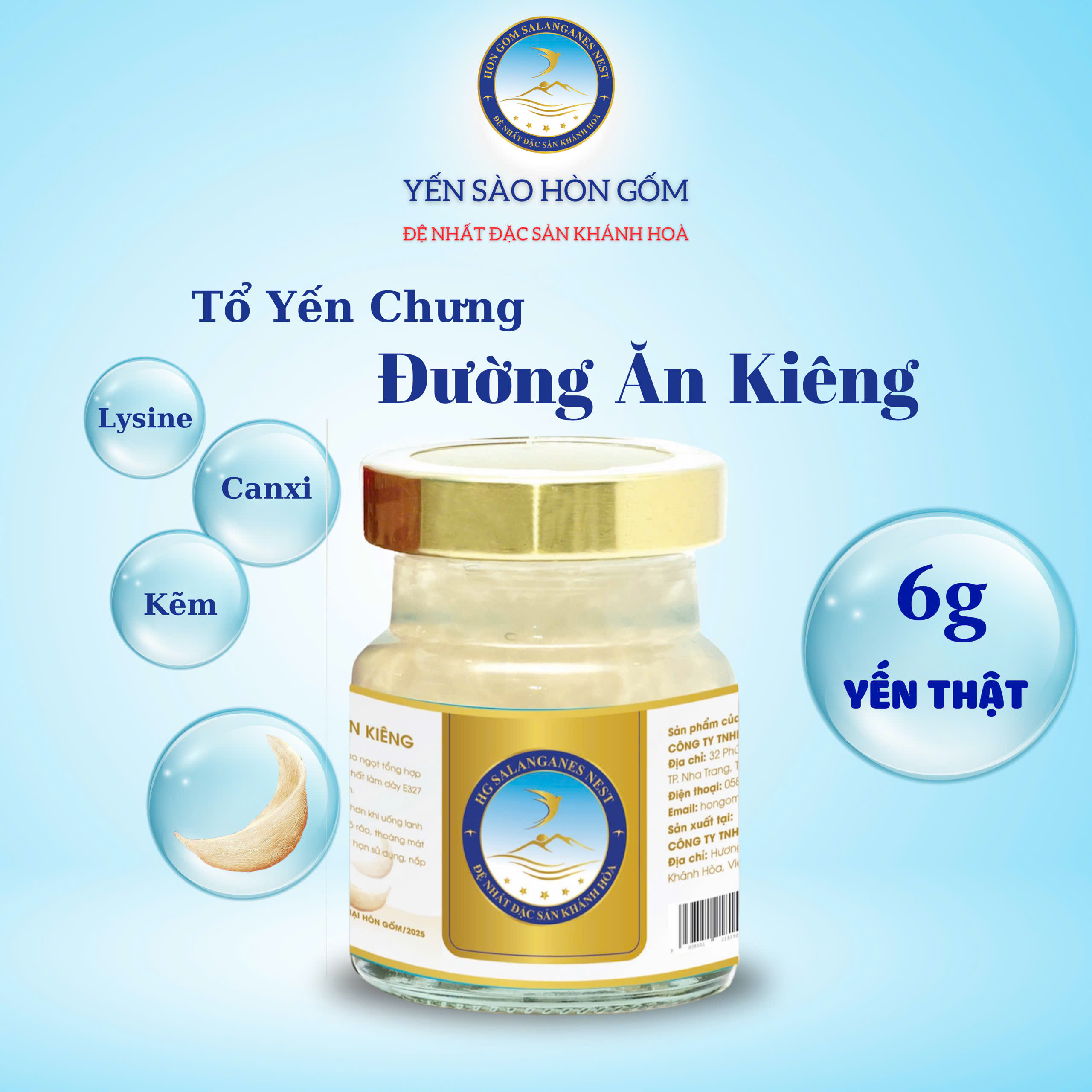 [Gói QT 16 Hũ] Tổ Yến Chưng Đường Ăn Kiêng - Yến Sào Hòn Gốm Chính Hiệu Khánh Hoà - HGKNEST