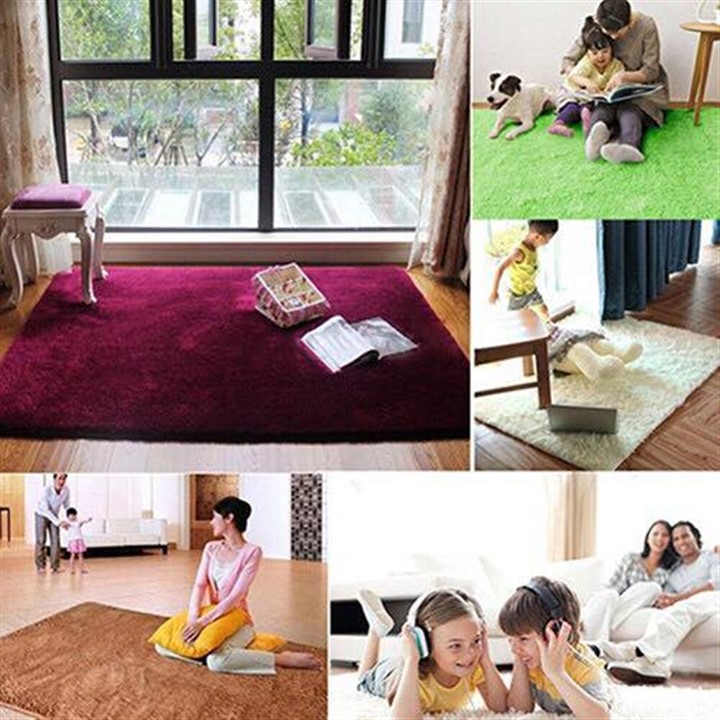 Thảm lông trải sàn siêu mềm mịn có đế chống trượt sz 80x120cm