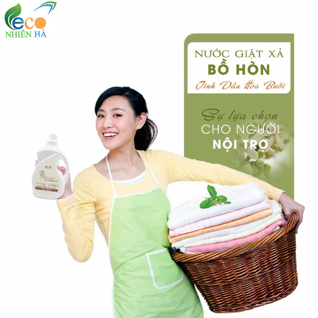 Nước giặt xả ECOCARE PREMIUM 4L tinh dầu nhài, nước giặt hữu cơ an toàn cho bé và mẹ bầu