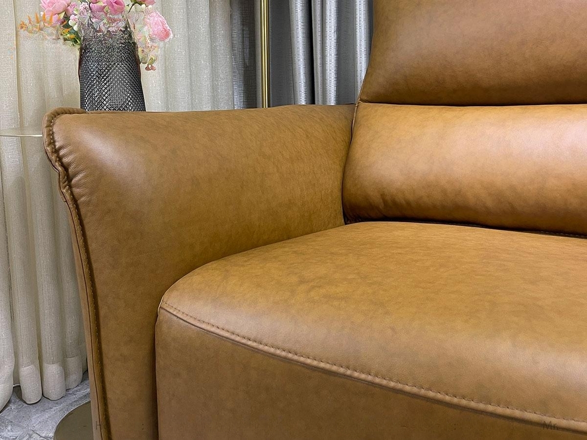 Sofa chỉnh điện 100% da bò Italy Juno sofa màu vàng – SFBDCT01 2m7 hàng cao cấp chuẩn da bò nhập khẩu Ý