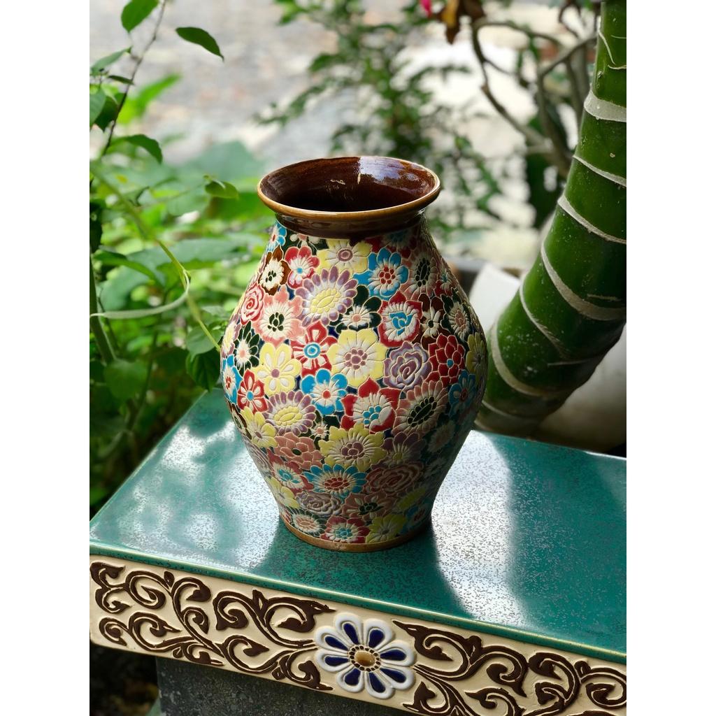 BÌNH BÁCH HOA 25CM GỐM SỨ NAM BỘ CẮM BÔNG TRANG TRÍ DECOR