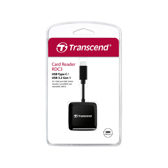 Đầu đọc thẻ nhớ Transcend SD/ microSD Type C (C3) - Hàng Chính Hãng