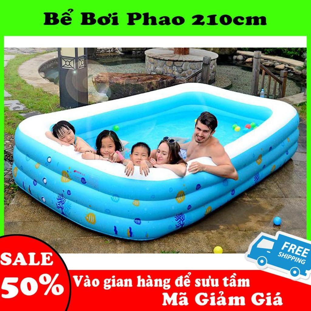 Hồ bơi phao trẻ em,Bể bơi phao trong nhà, hình chữ nhật kích thước 210cm