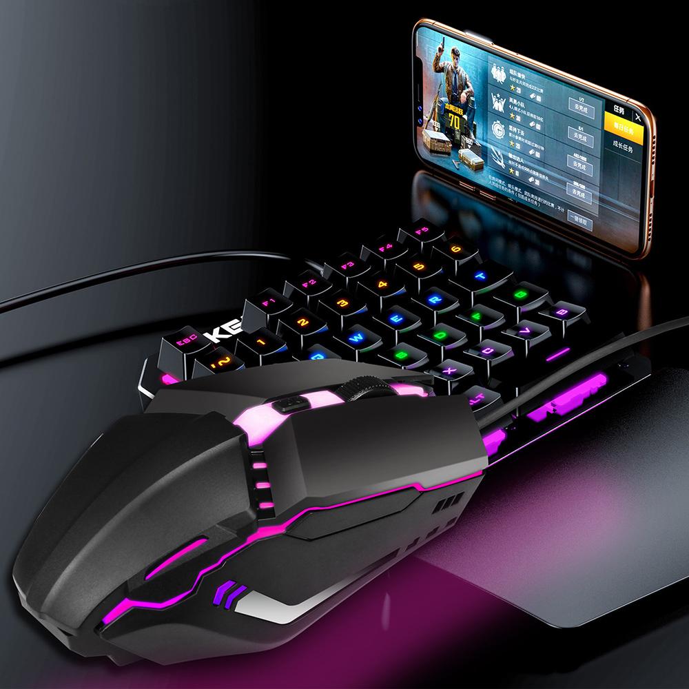 HXSJ S200 Ergonomic Wired Office Mouse Colorful Breathing Light Gaming Mouse with Adjustable DPI for PC Notebook Laptop