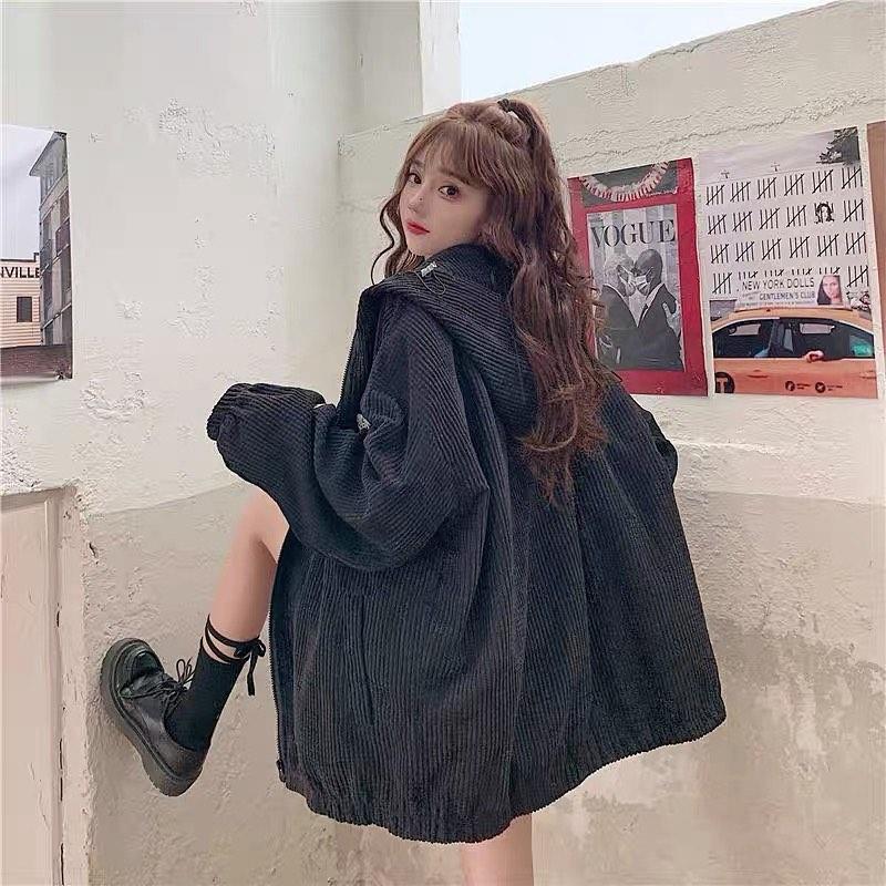 Áo Khoác Dây Kéo VIGO Jacket Vải Nhung Nổi Form Rộng Ulzzang Unisex