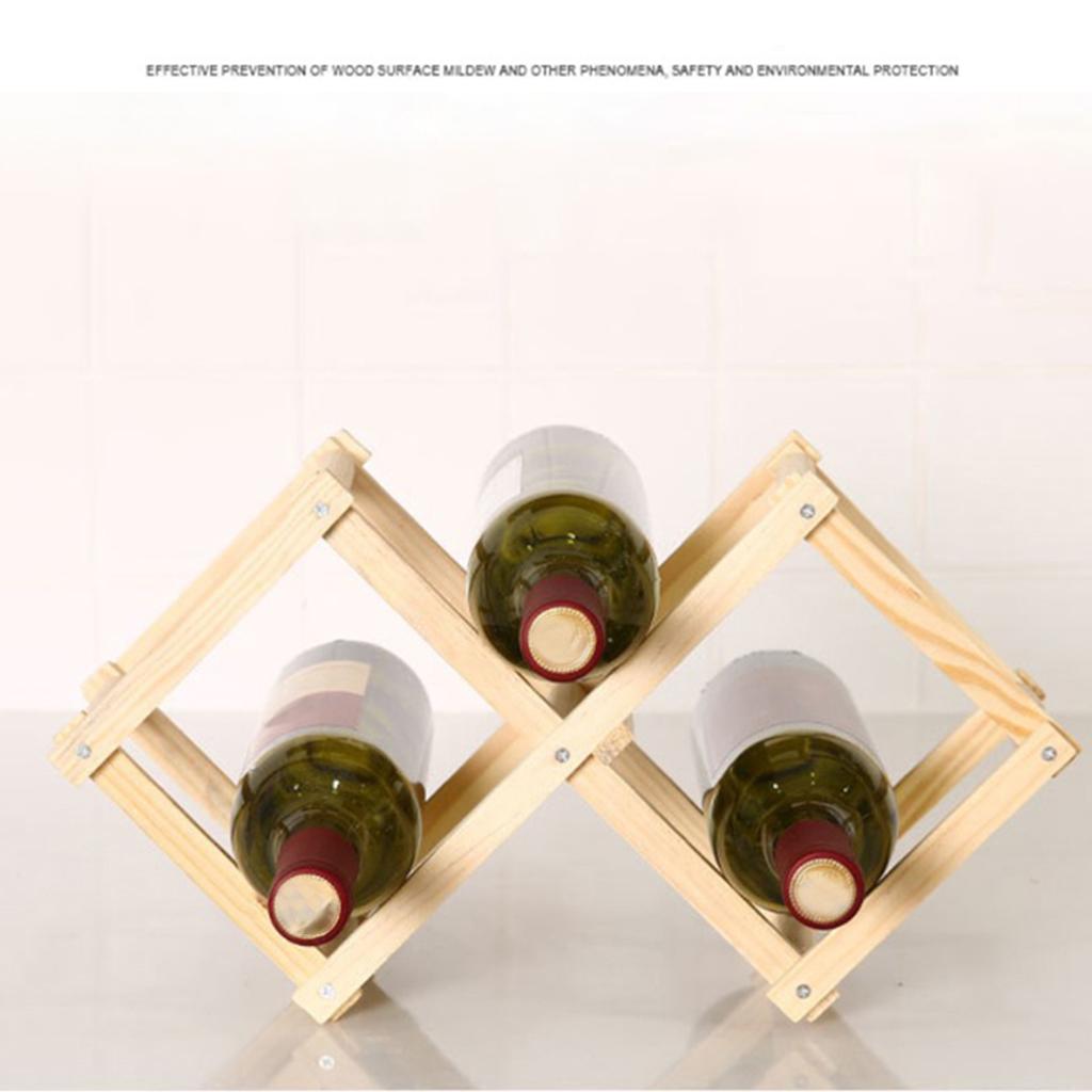 Wooden Red Wine Rack Bottle Holder Display Shelf Foldable