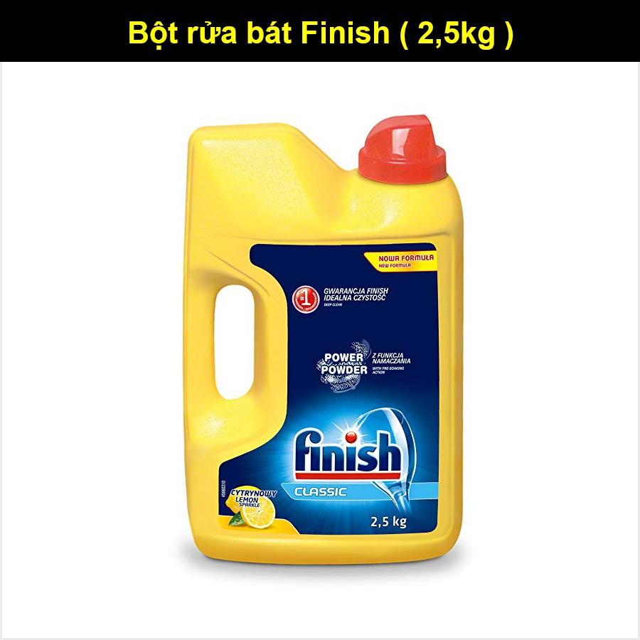 Bôt rửa bát Finish cao cấp 2,5kg nhập khẩu Châu âu + Tặng 3 viên dùng thử