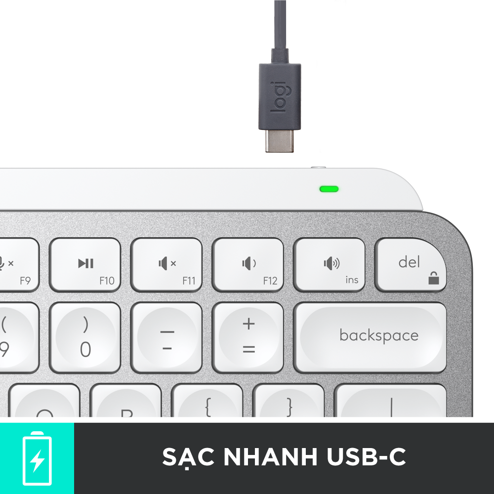 Bàn phím không dây Bluetooth Logitech MX Keys Mini - Hàng Chính Hãng