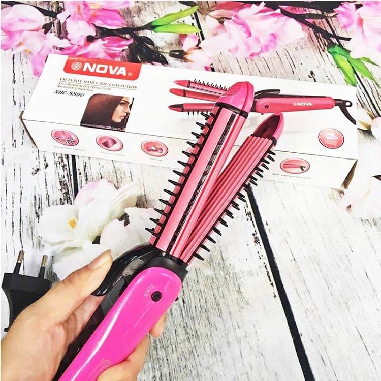 Máy là tóc, uốn xoăn, bấm xù 3 in 1 NO/VA 8890