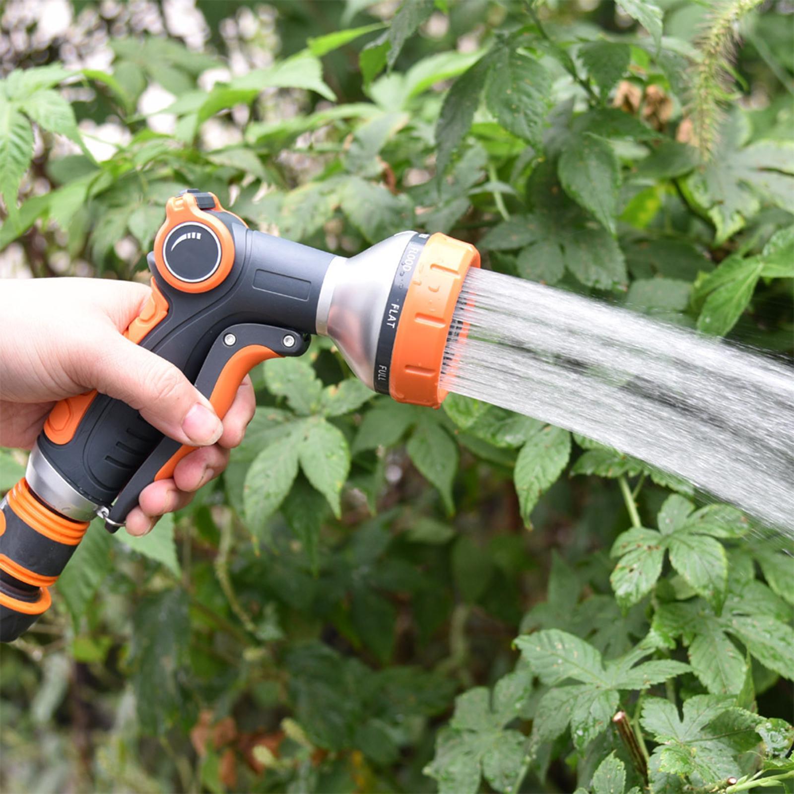 Garden Hose Nozzle Water Hose Nozzle with 8 Adjustable Spray Patterns - Heavy Duty Hand Sprayer for Watering Plants Cleaning Cars Showering Pets