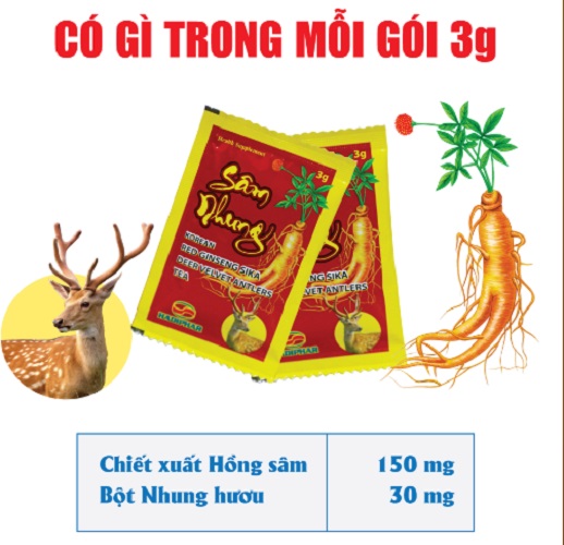 Trà sâm nhung Hadiphar (10 gói x 3g)