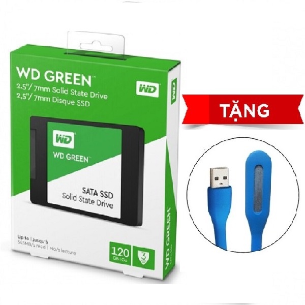 Ổ Cứng SSD WD Green 120GB 3D NAND - WDS120G2G0A - Hàng Chính Hãng + Tặng Đèn Led