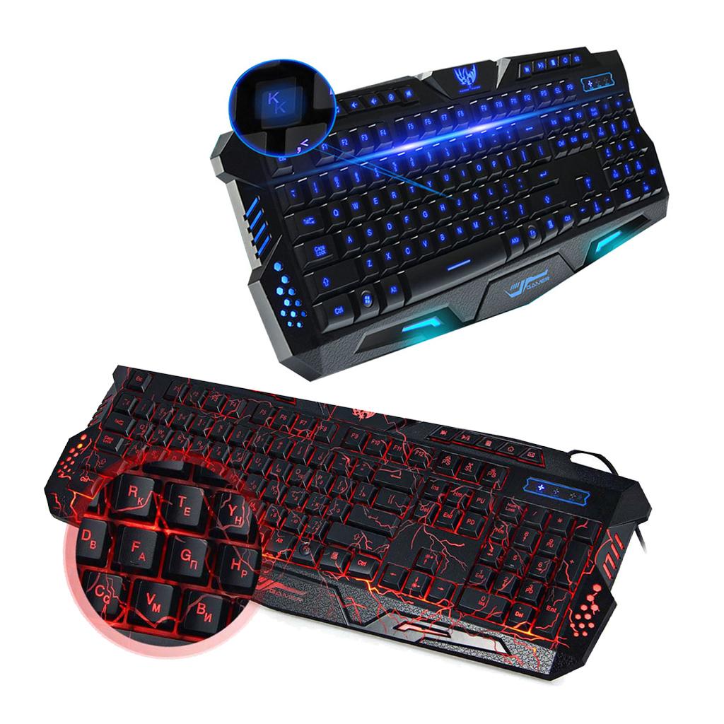 Wired Gaming Mechainal Keyboard with Red  Blue Backlight for Laptop