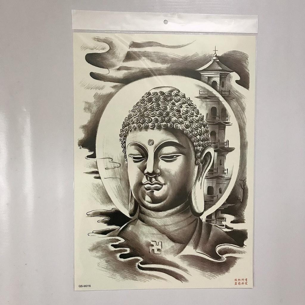 Hình xăm dán kín lưng tattoo full lưng đôi cánh thiên thần 34x48cm