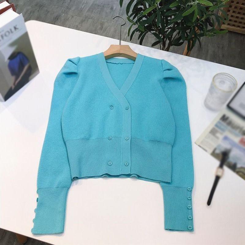 Áo cardigan dáng ôm cổ chữ V thanh lịch cho nữ