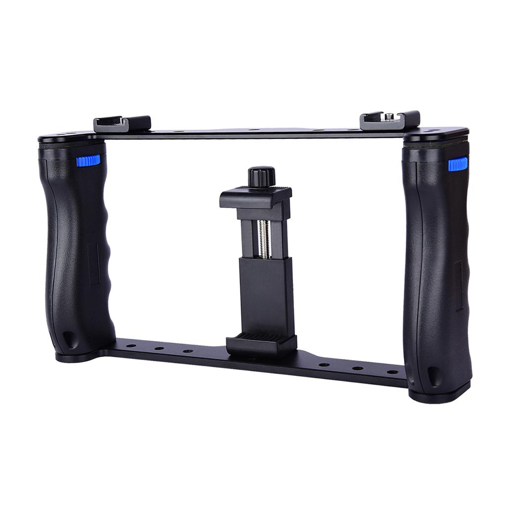 Smartphone Video Rig, Mobile Phone Movies Mount Handle Grip Stabilizer, Filmmaking Recording Rig Case for Filmmaker Videographer
