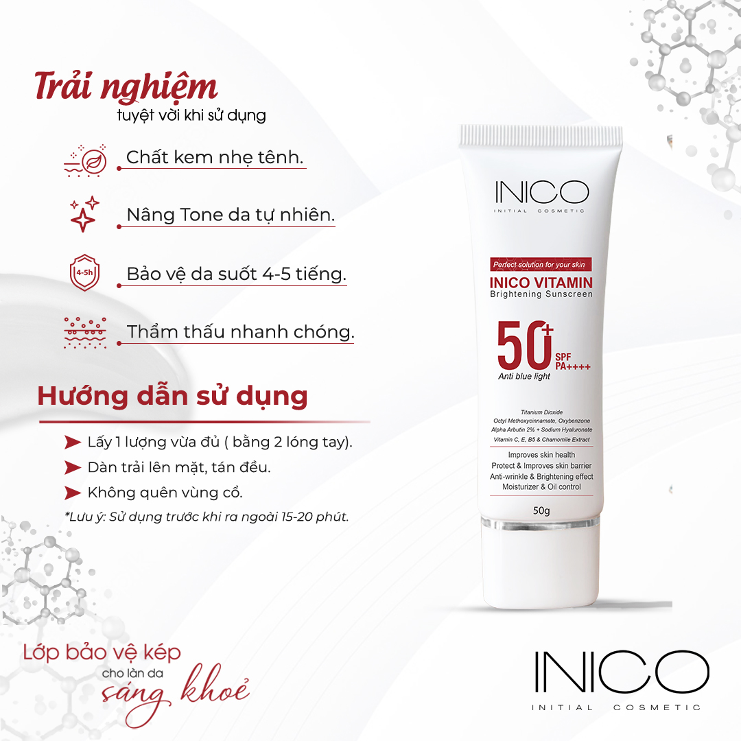 KEM CHỐNG NẮNG DƯỠNG DA VITAMIN - INICO VITAMIN BRIGHTENING SUNSCREEN