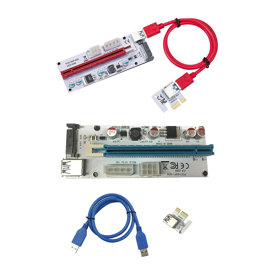 PCIE  Express PCI-E 1x To 16x Extender Riser Card USB 3.0   Cable