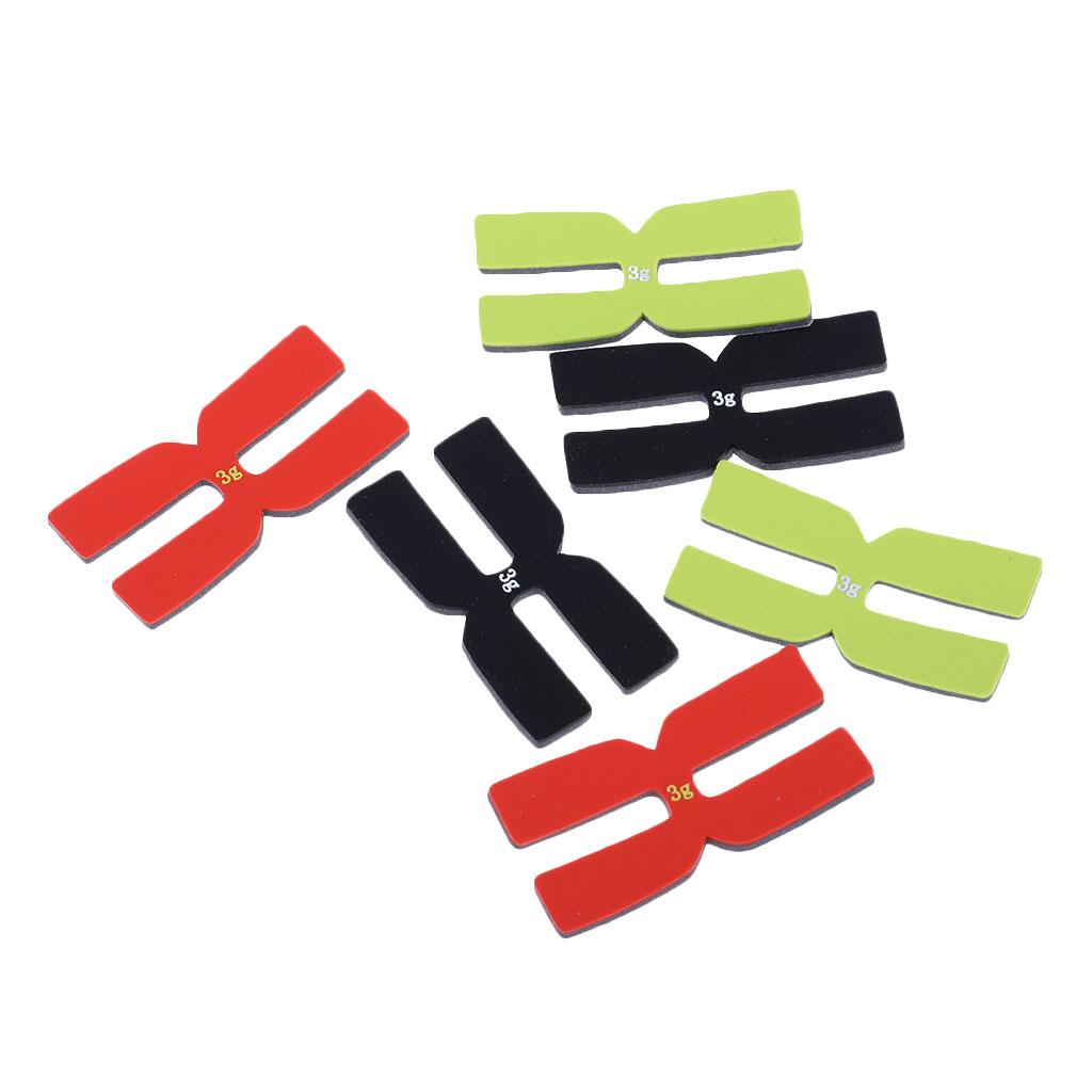 6 Pieces Professional 3g Tennis Racket Balance Bar Silicone H-shaped Weighted Power Strips