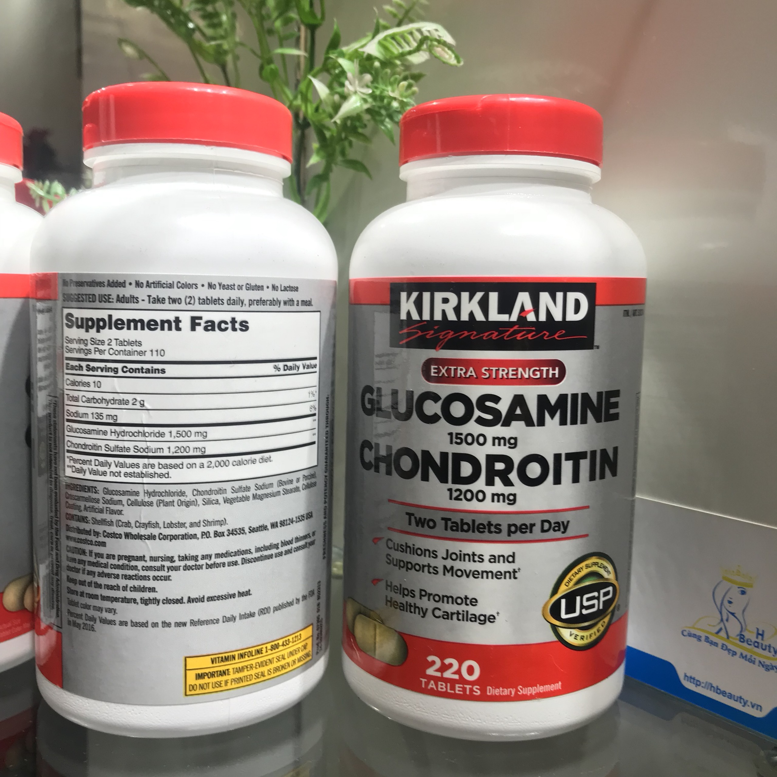 Viên Uống Bổ Khớp Glucosamine 1500mg Và Chondroitin 1200mg Kirkland - Mỹ (220 Viên)