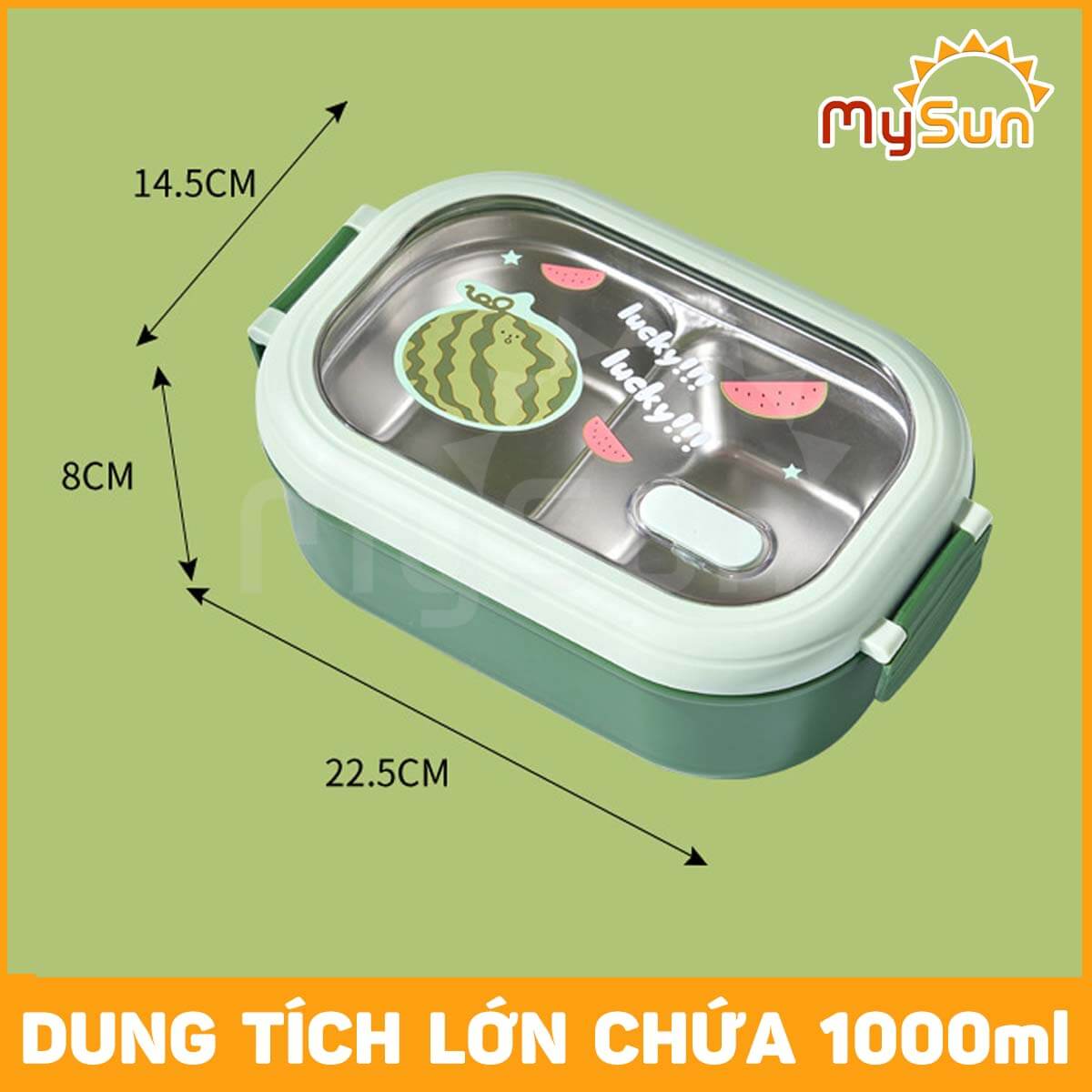 Hộp đựng cơm chia 2 NGĂN giữ nhiệt mini cute bằng nhựa - inox cho bé đi học, cho mẹ đi làm văn phòng MySun