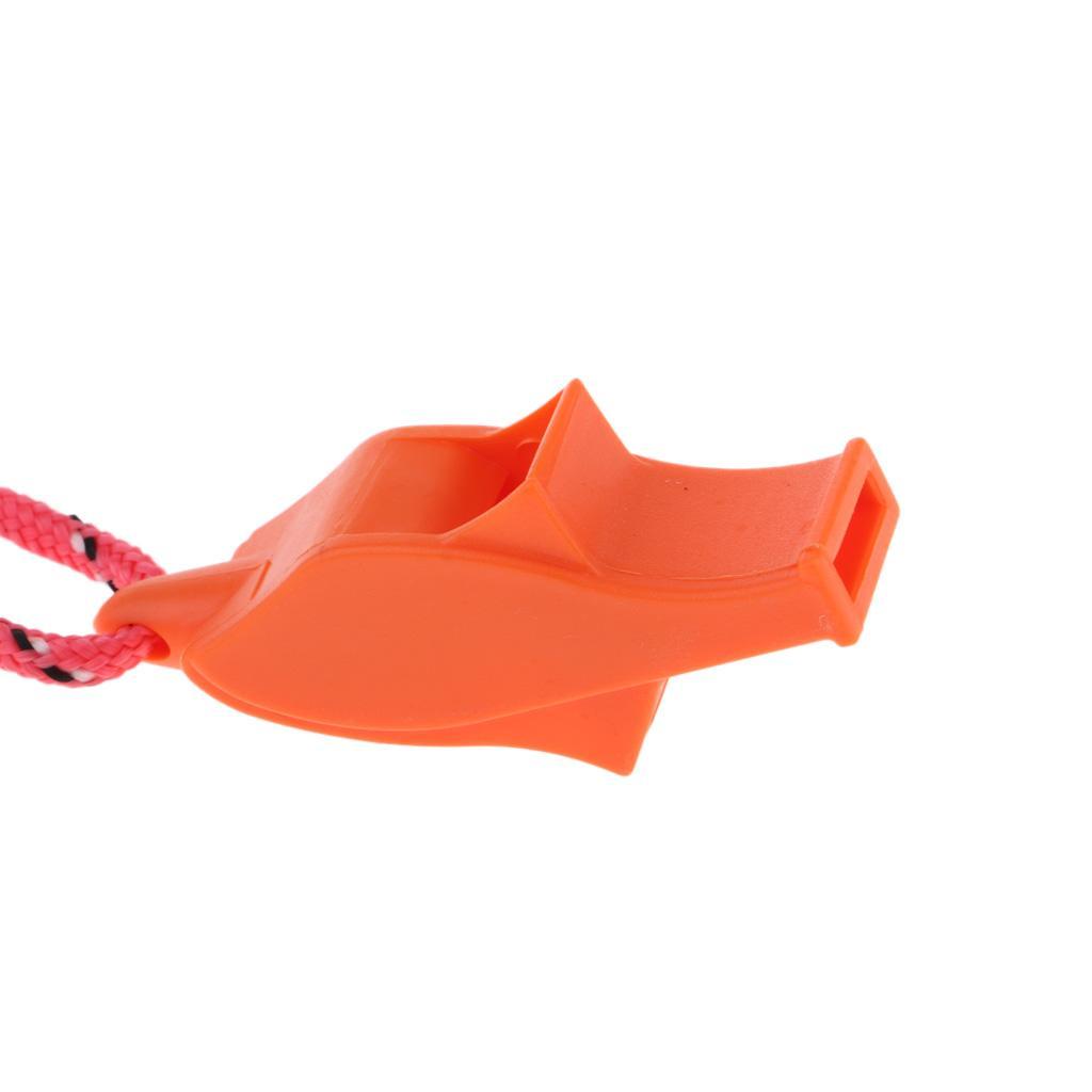 Outdoor High Decibel Camping Emergency Whistle With Lanyard Strap Orange 30x