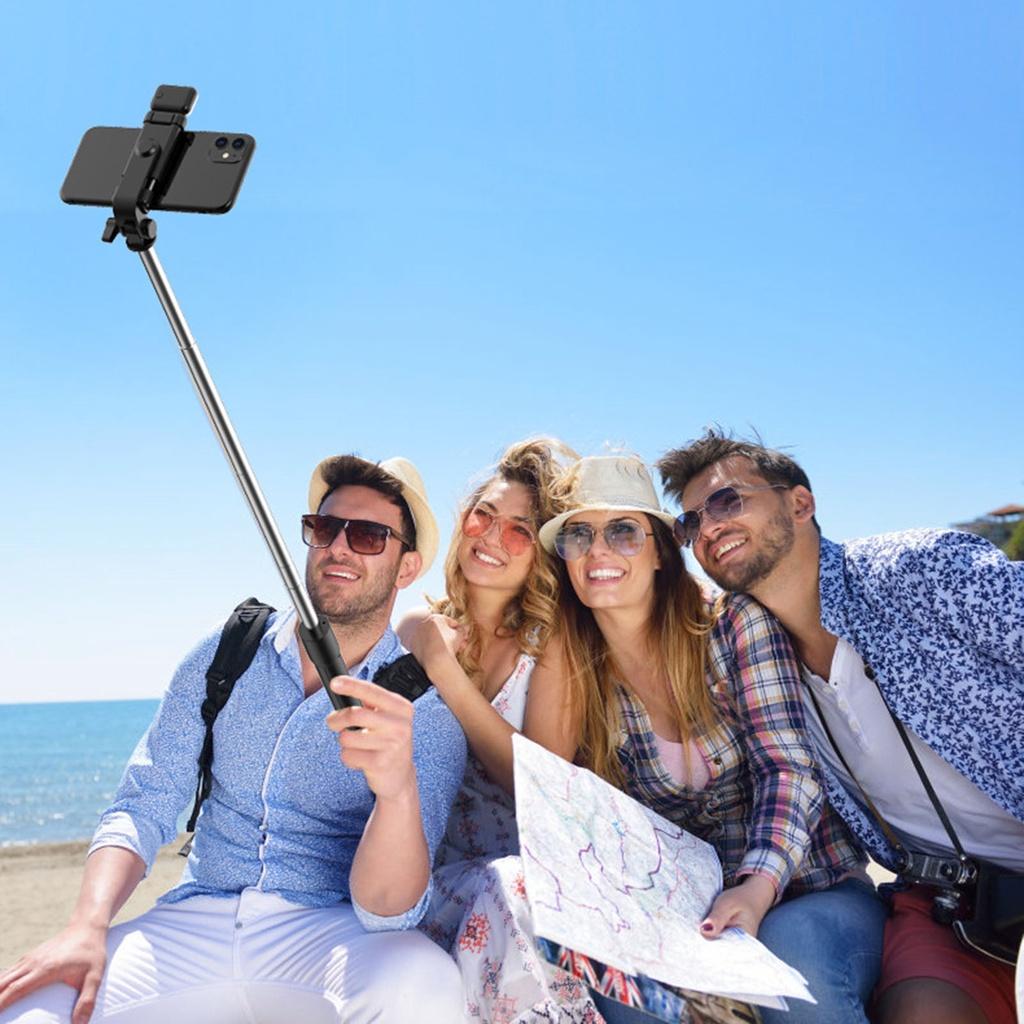 【ky】R1S Selfie Stick Adjustable Multifunctional 3 in 1 Bluetooth-compatible Remote Control Phone Tripod for Video Shooting