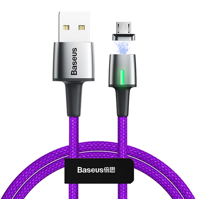 Dây cáp sạc nhanh từ tính cổng Micro USB dài 100CM hiệu Baseus Zinc Magnetic Cable Series 2 cho Huawei, Samsung, Xiaomi, Oppo, Nokia (3A, sạc nhanh PD 3.0 & QC 3.0, tốc độ truyền dữ liệu cao) - Hàng nhập khẩu