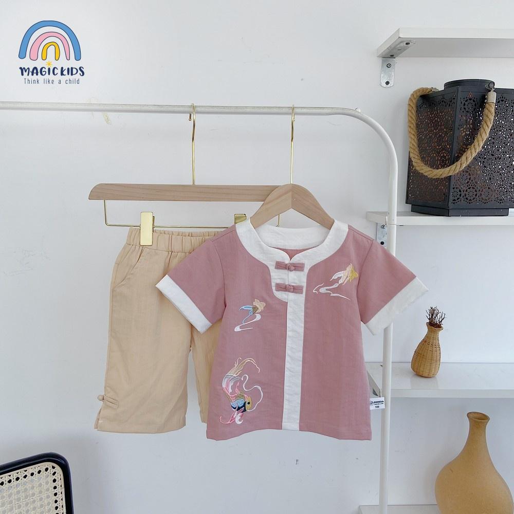 Bộ quần áo đũi trẻ em cộc tay họa tiết cá chép MAGICKIDS cho bé từ 9-30kg