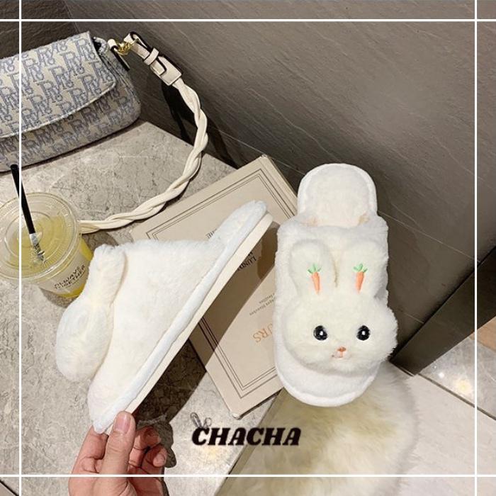 Dép đi trong nhà Chacha Sweet Dép bông hình Thỏ trắng đáng yêu siêu êm