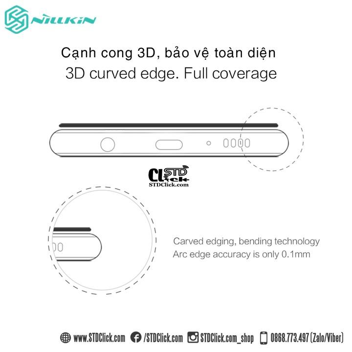 MIẾNG DÁN CƯỜNG LỰC DÀNH CHO ĐIỆN THOẠI SAMSUNG GALAXY S10E NILLKIN 3D CP+MAX