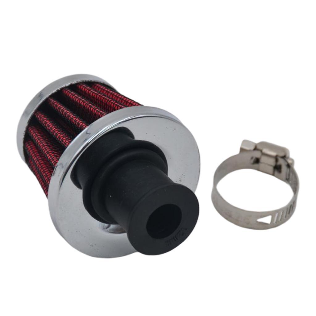 Red 12mm Cold Air Intake Filter  Crankcase Car Breather Valve Cover