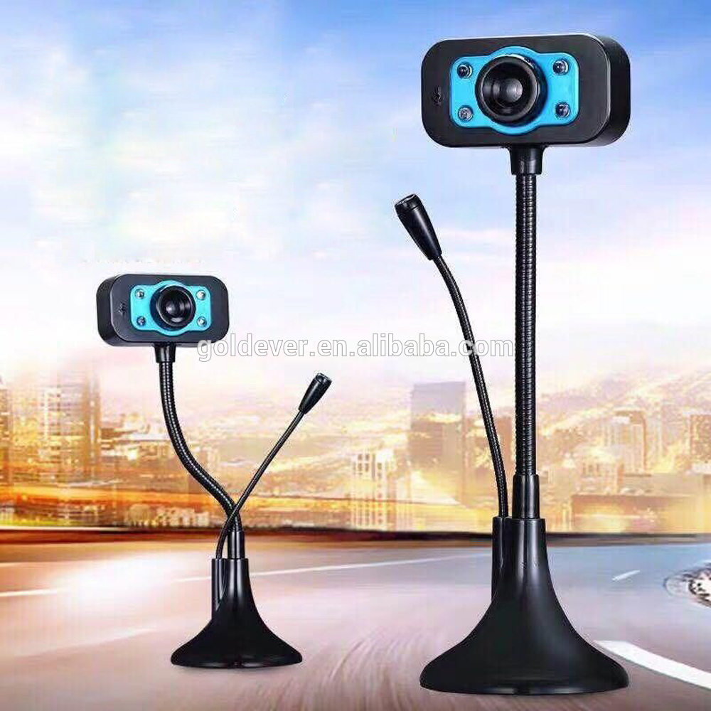 Webcam 720p HD cho máy tính Micro tích hợp có tính năng giảm tiếng ồn Có đèn LED và điều chỉnh ánh sáng phù hợp