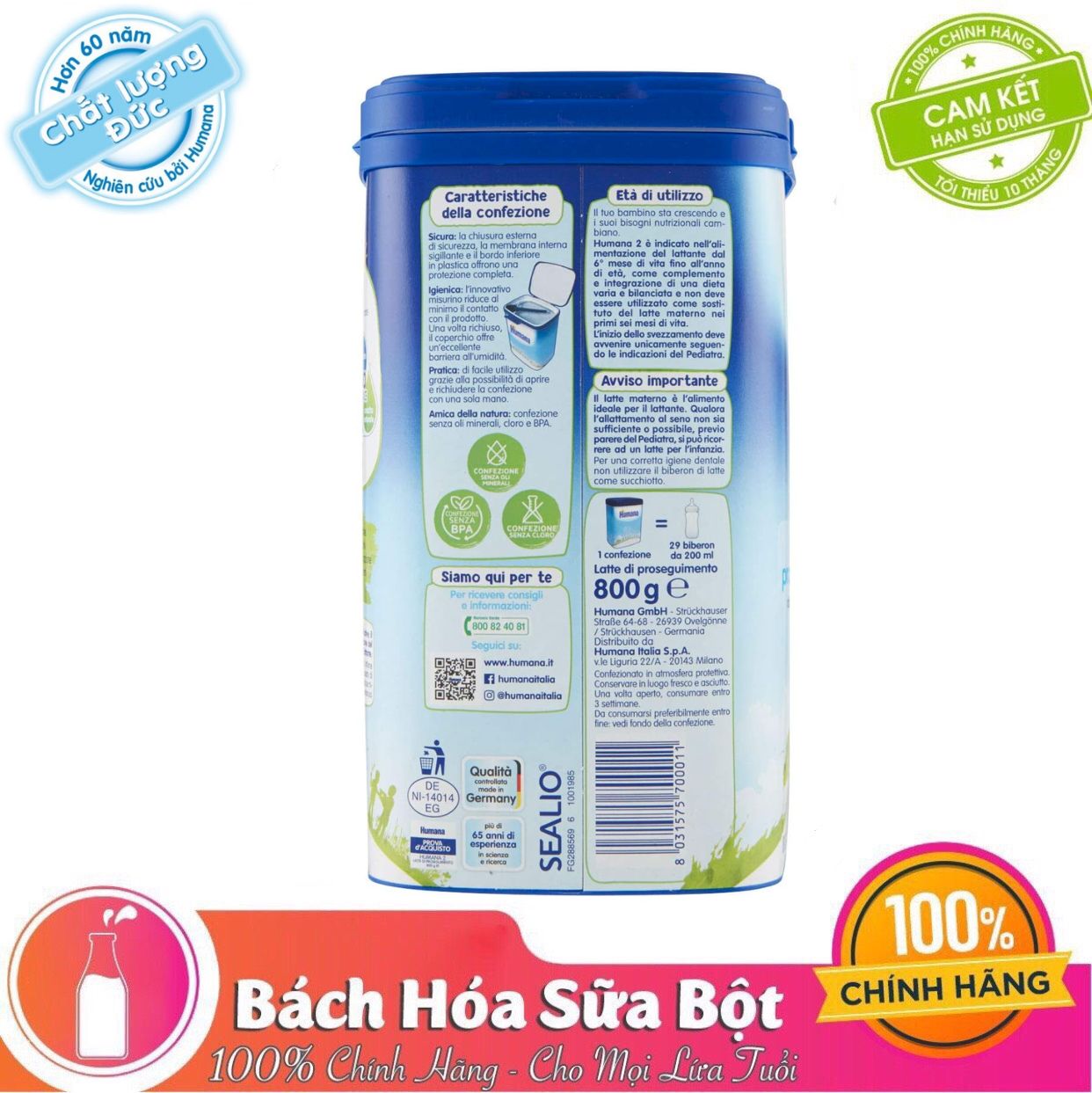 SỮA HUMANA GOLD PLUS 1 800G