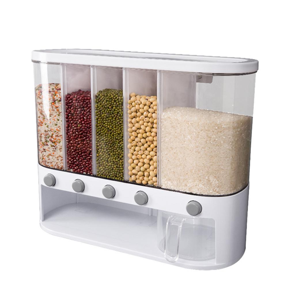 Kitchen Pantry Storage Container Rice Grain Dispenser Cereal Bucket 12 L Bin