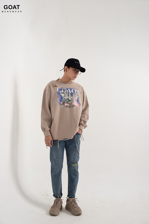 Áo Sweater Tay Dài From Rộng Nam GOAT MENSWEAR