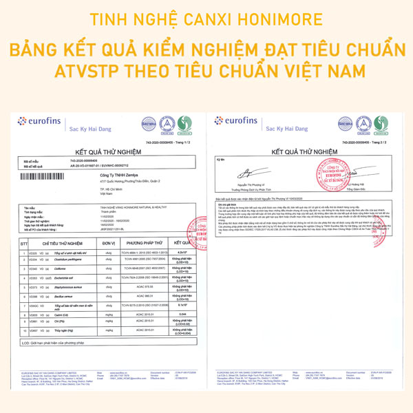 Tinh nghệ canxi Honimore hộp 288g - 18 gói Thơm ngon dễ uống