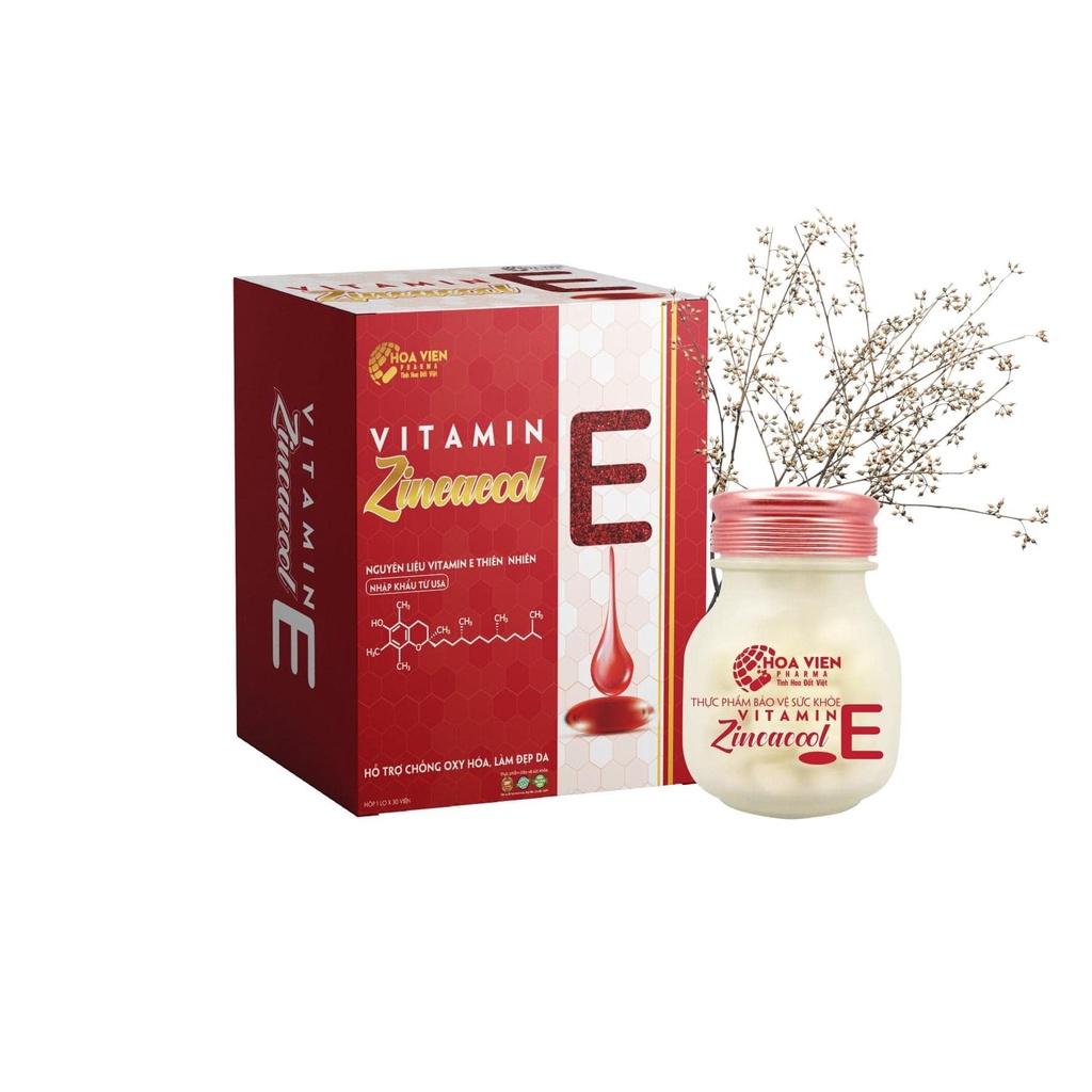 Hỗ trợ chống oxy hóa, làm đẹp da Vitamin E Zincacool hộp 1 lọ 30 viên