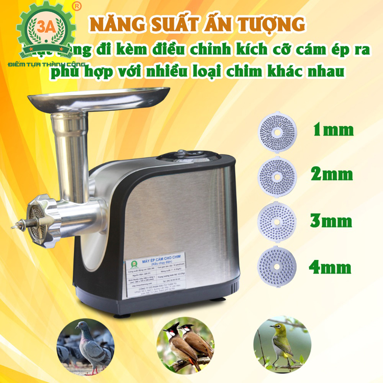 Máy làm cám hạt cho chim 3A650W hàng chính hãng