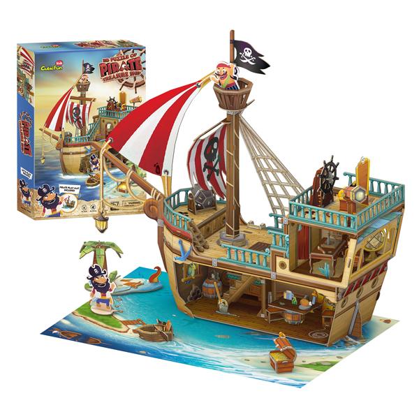 Bộ Xếp Hình Puzzle 3D: Kho Báu Tàu Hải Tặc - CubicFun P832H (157 Mảnh Ghép)