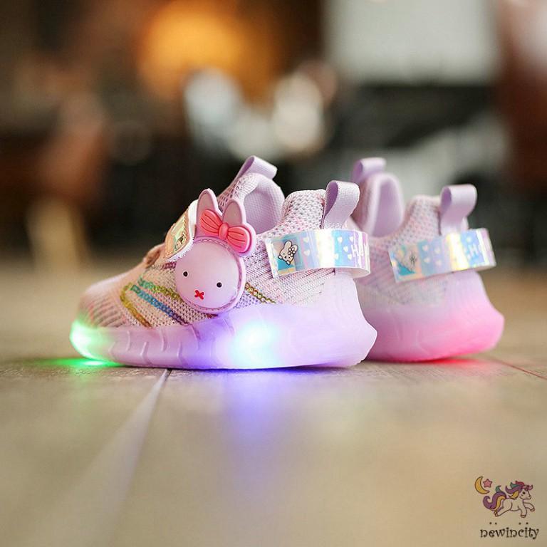 Freeship Giày Thể Thao Đế Gắn Đèn Led Cho Bé Gái Bé Trai