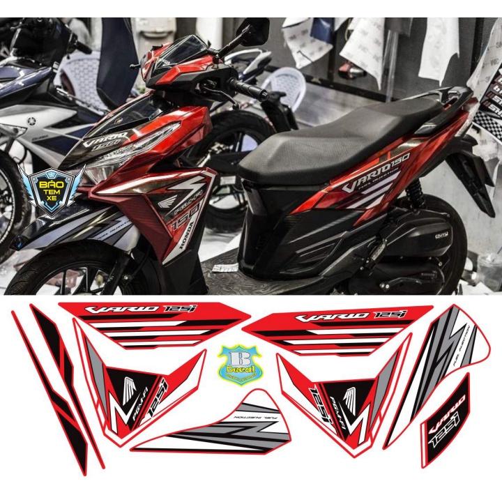 Tem rời dán xe vario 150 2017 decal 46 dán xe đỏ - Bi Decal