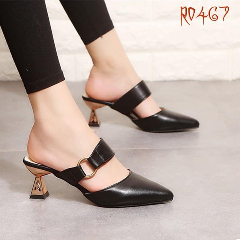 Dép sục cao gót nữ quai ngang, da mờ ROSATA RO467 - HÀNG VIỆT NAM - BKSTORE