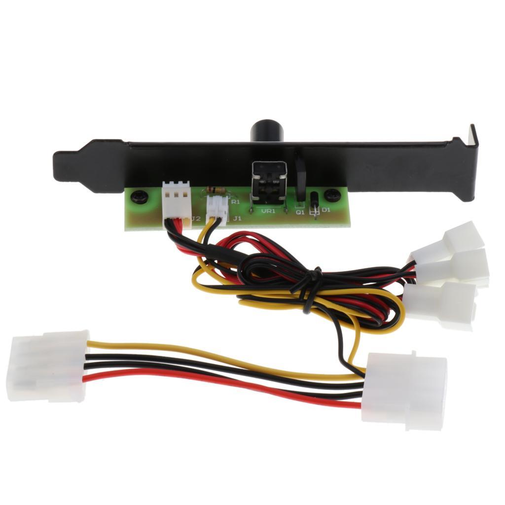 2 Pack 3 Channel 3pin PC Cooler Cooling Fan Speed Controller PCI Bracket 12V